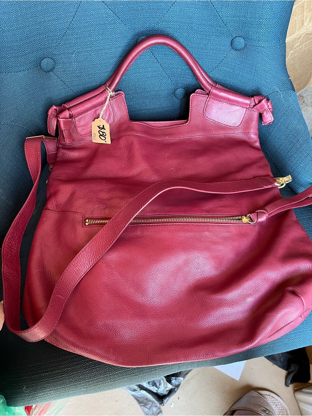 Foley + Corinna Red Fold Handbag Shoulder Purse